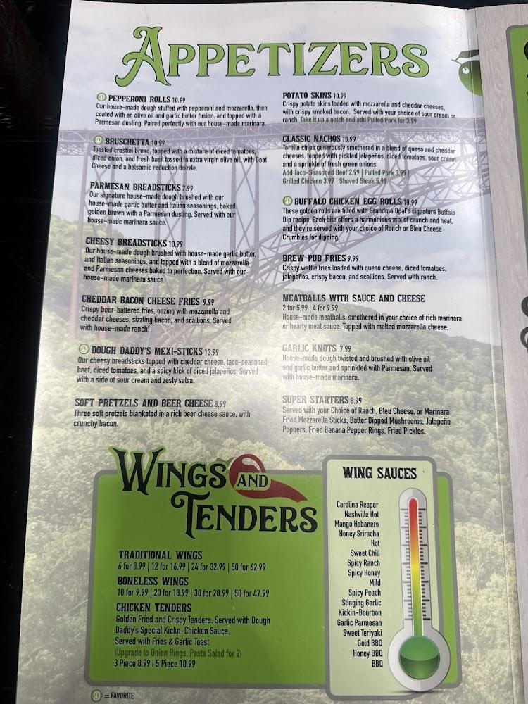 Dough Daddy's Pizza and Fun Center Menu image 1